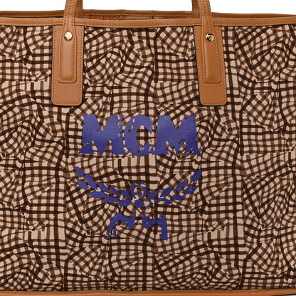 MCM Visetos Large Liz Reversible Shopper Tote Cognac 11 of 15