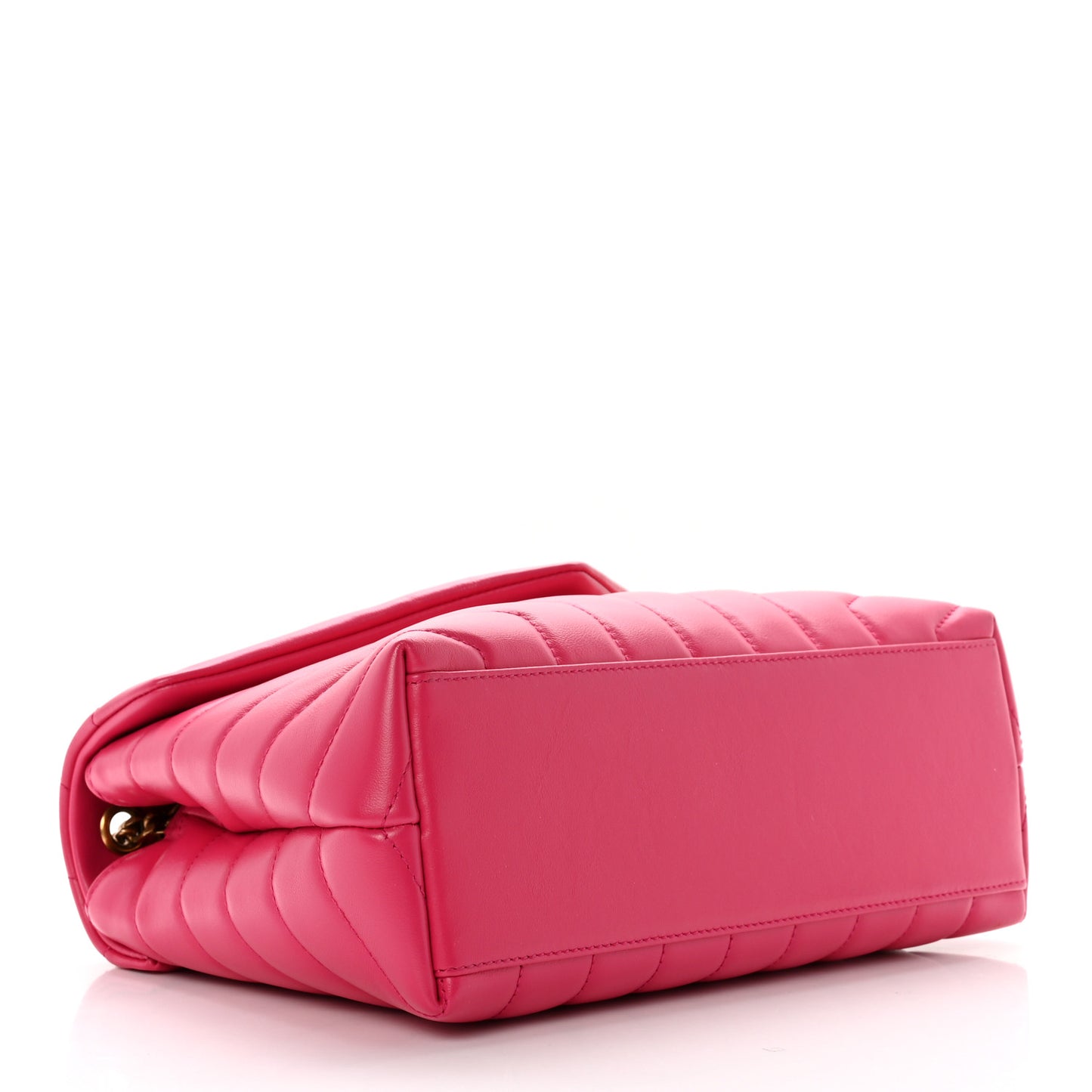 Calfskin Y Quilted Monogram Small Loulou Chain Satchel Fresh Fuchsia