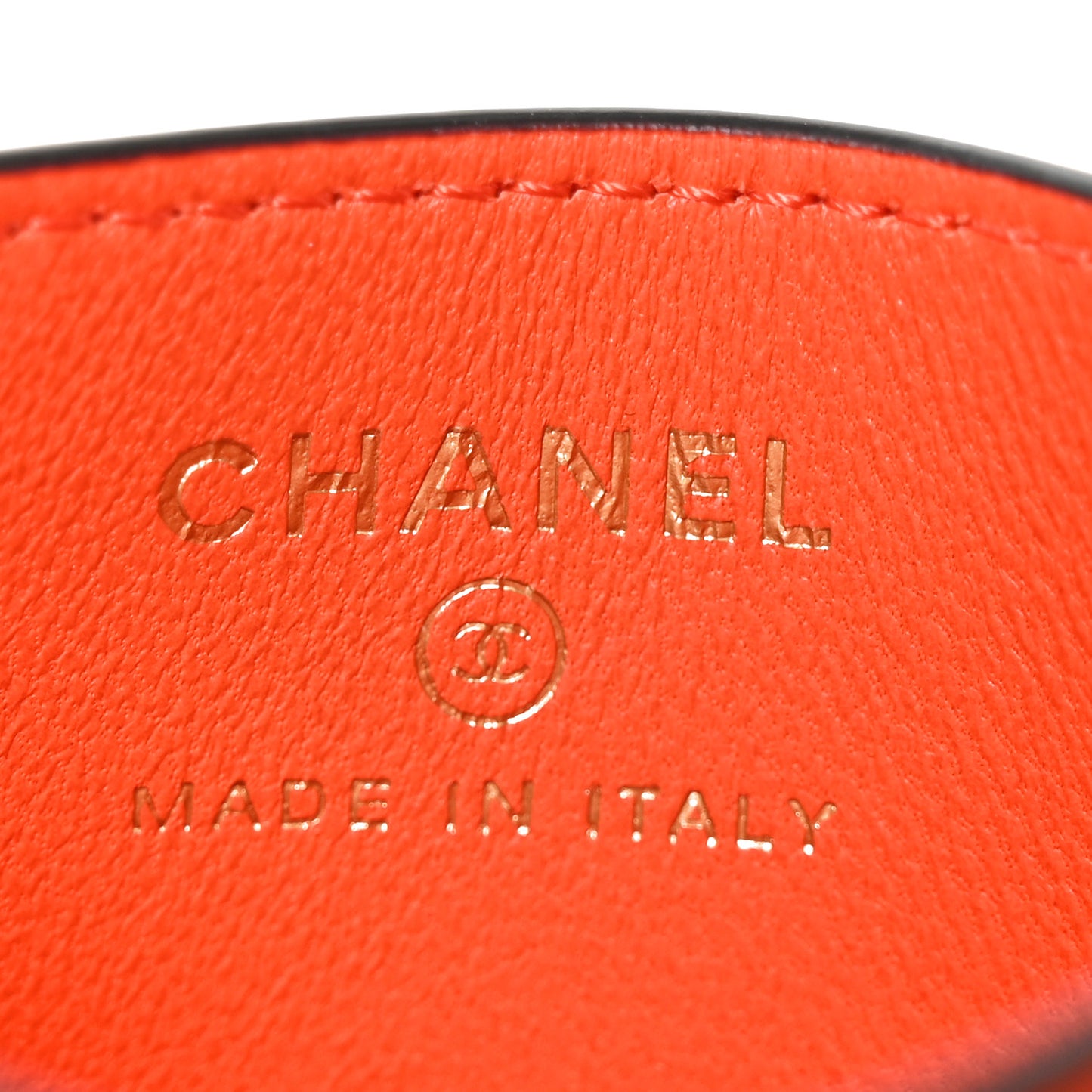 Calfskin Coco Beach Card Holder Orange White Black