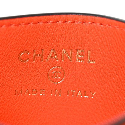 Chanel Calfskin Coco Beach Card Holder Orange White Black 6 of 8