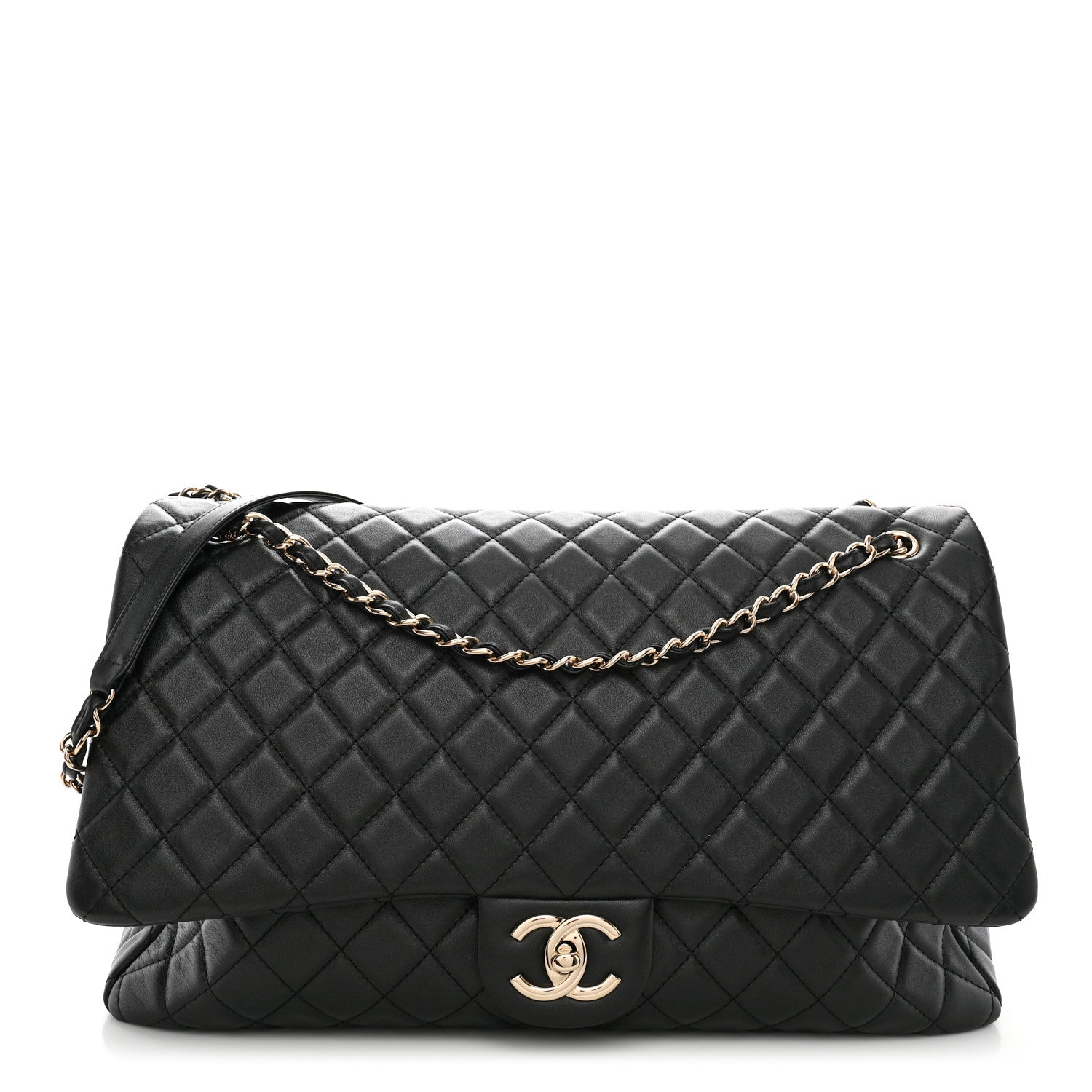 Chanel Calfskin Quilted XXL Travel Flap Bag Black 1 of 10