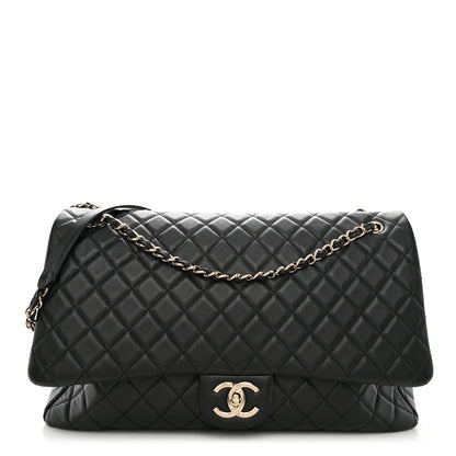 Chanel Calfskin Quilted XXL Travel Flap Bag Black 1 of 10