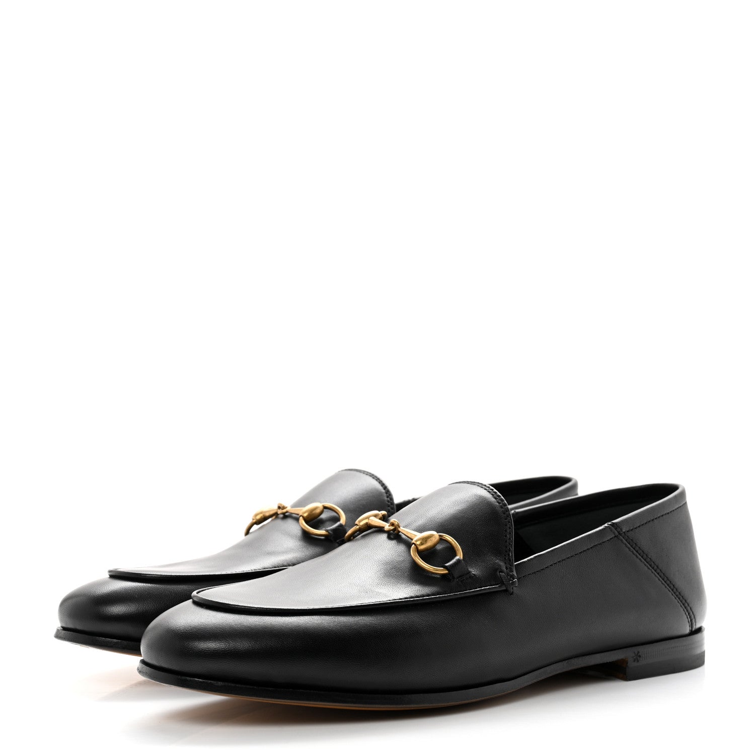 Gucci Lambskin Womens Brixton Horsebit Loafers 38 Black 3 of 9