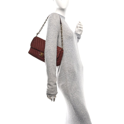 Chanel Iridescent Calfskin Surpique Chevron Flap Burgundy 2 of 10