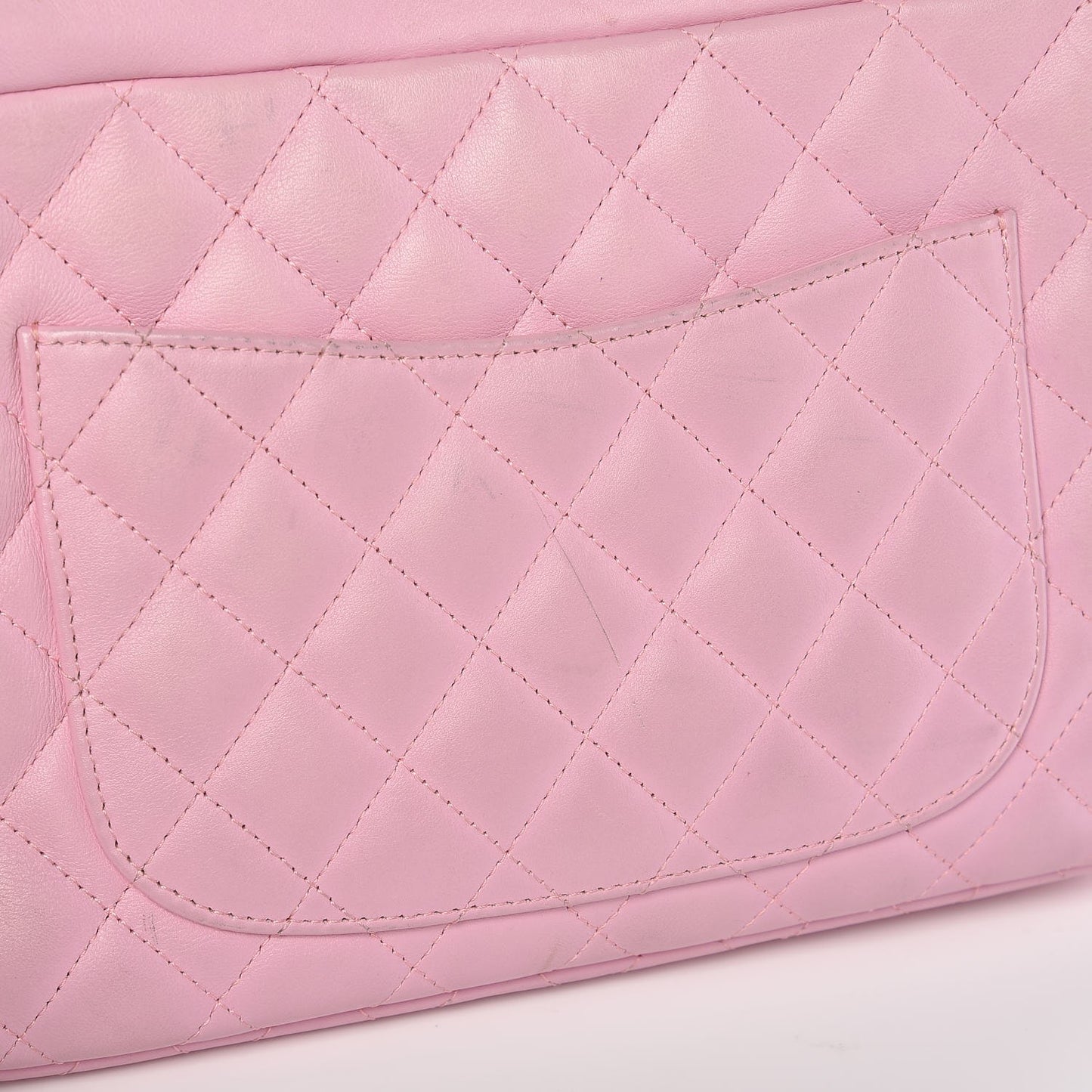 Calfskin Quilted Cambon Camera Bag Pink Black