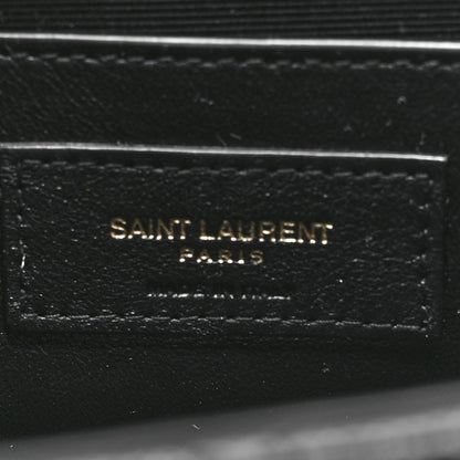 Saint Laurent Grain De Poudre Textured Mixed Matelasse Triquilt Small Monogram Satchel Black 7 of 12