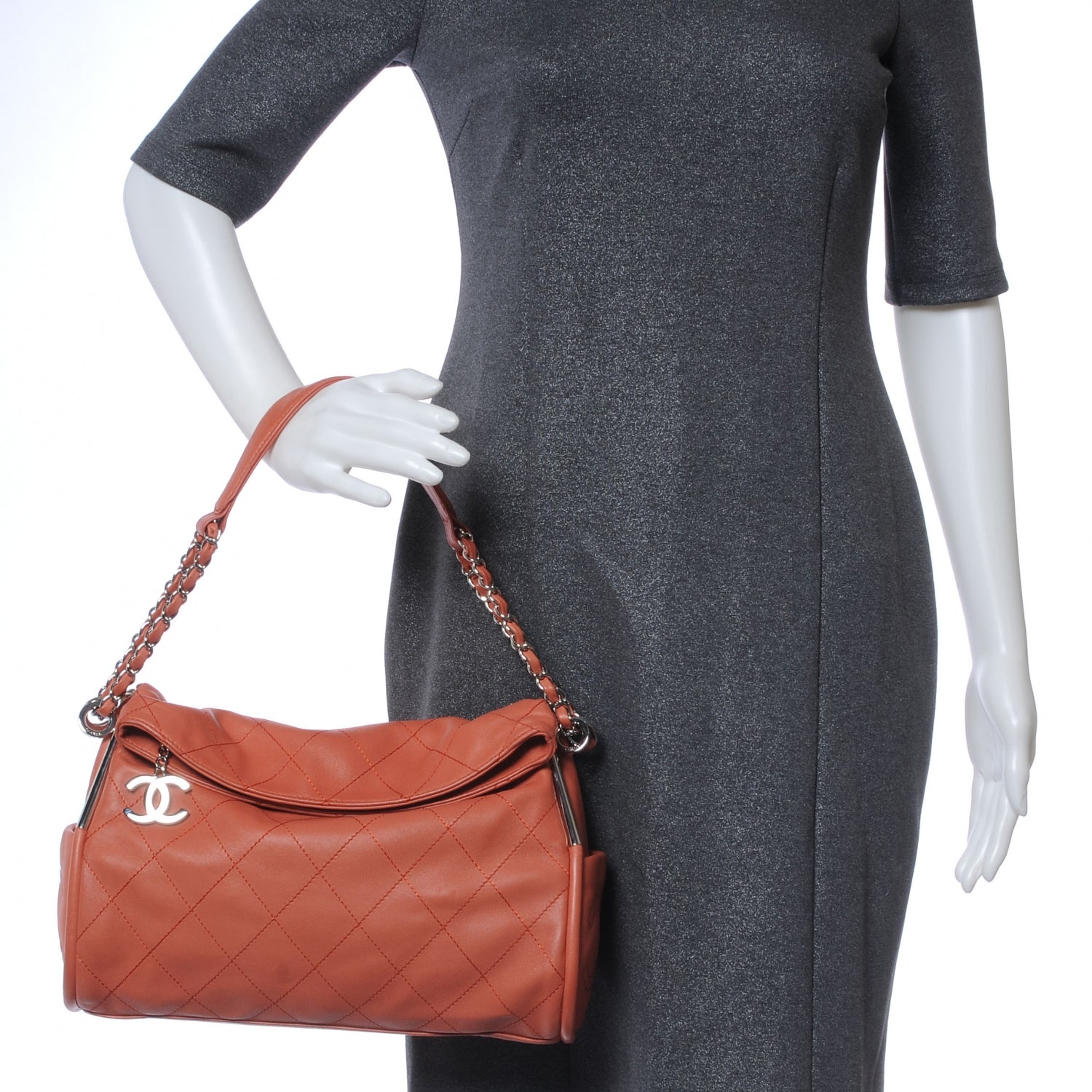 Chanel Lambskin Stitched Medium Ultimate Soft Tote Coral 2 of 7