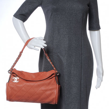 Chanel Lambskin Stitched Medium Ultimate Soft Tote Coral 2 of 7