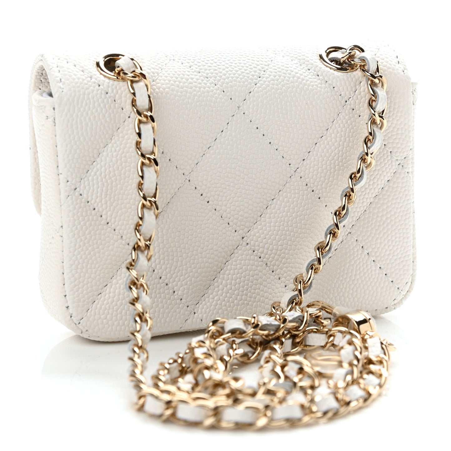 Caviar Quilted Belt Bag White