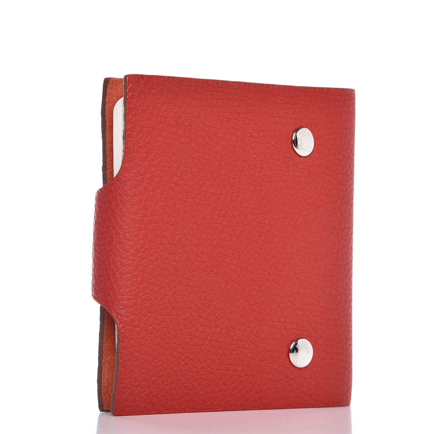 Hermes Taurillon Clemence Ulysse Mini Notebook Rouge Casaque 3 of 8