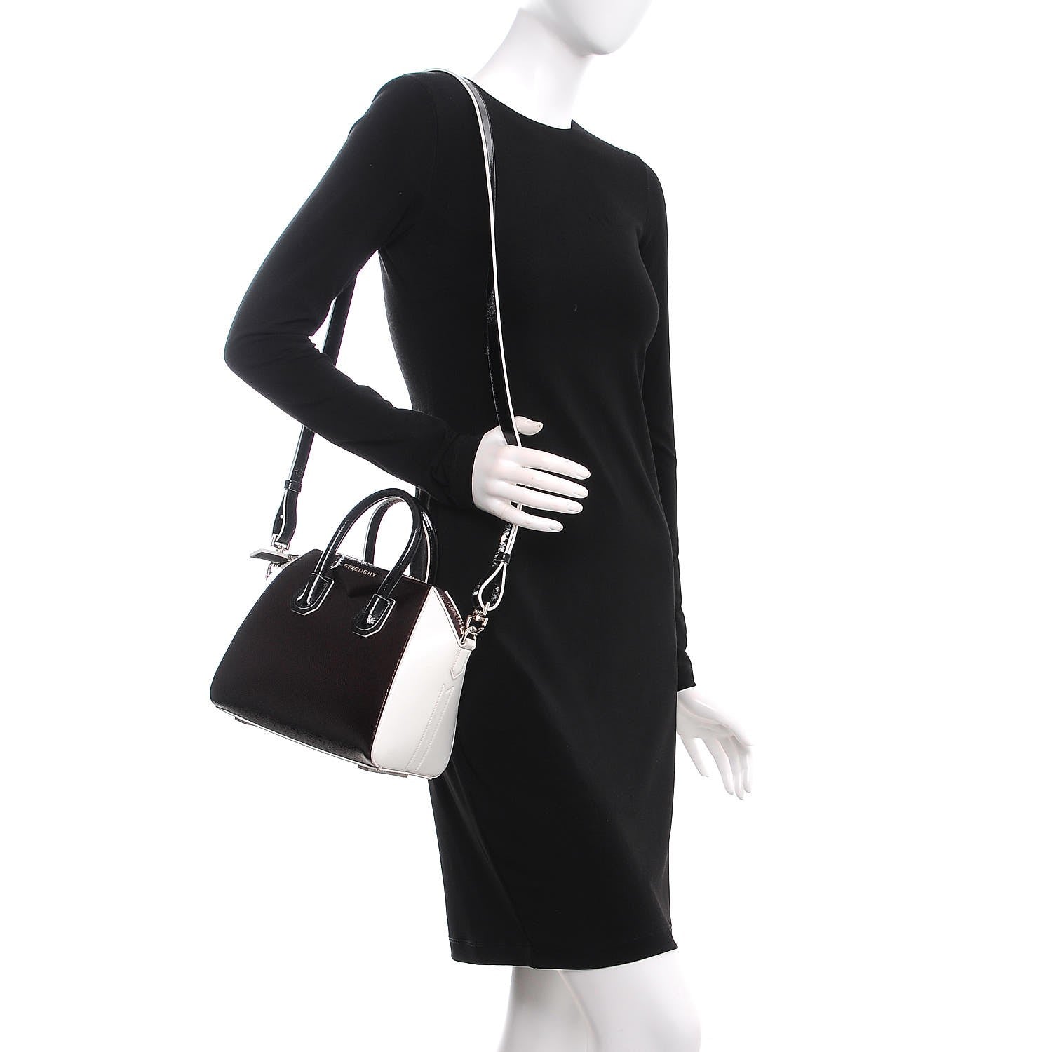 Givenchy Patent Mini Tri-Color Antigona Black White Brown 2 of 12