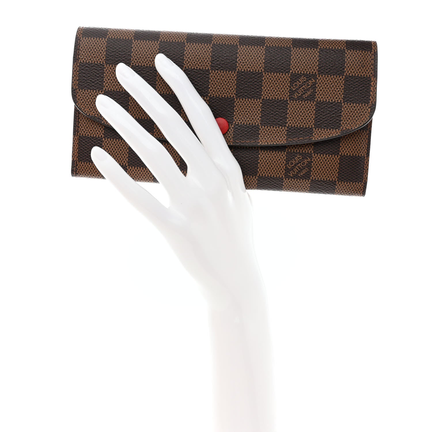 Louis Vuitton Damier Ebene Emilie Wallet Red 3 of 9