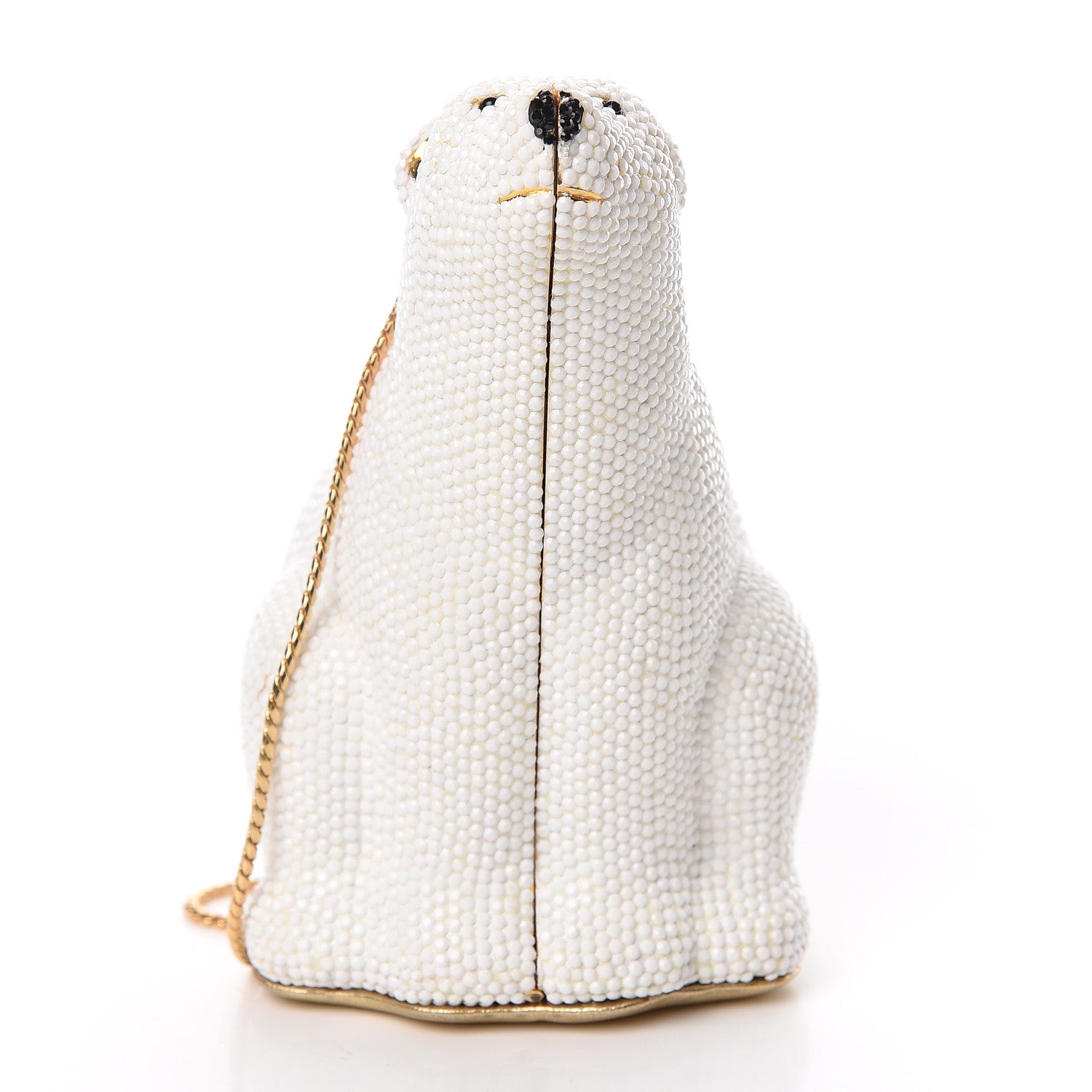 Judith Leiber Swarovski Crystal Polar Bear Minaudiere Clutch White 6 of 18