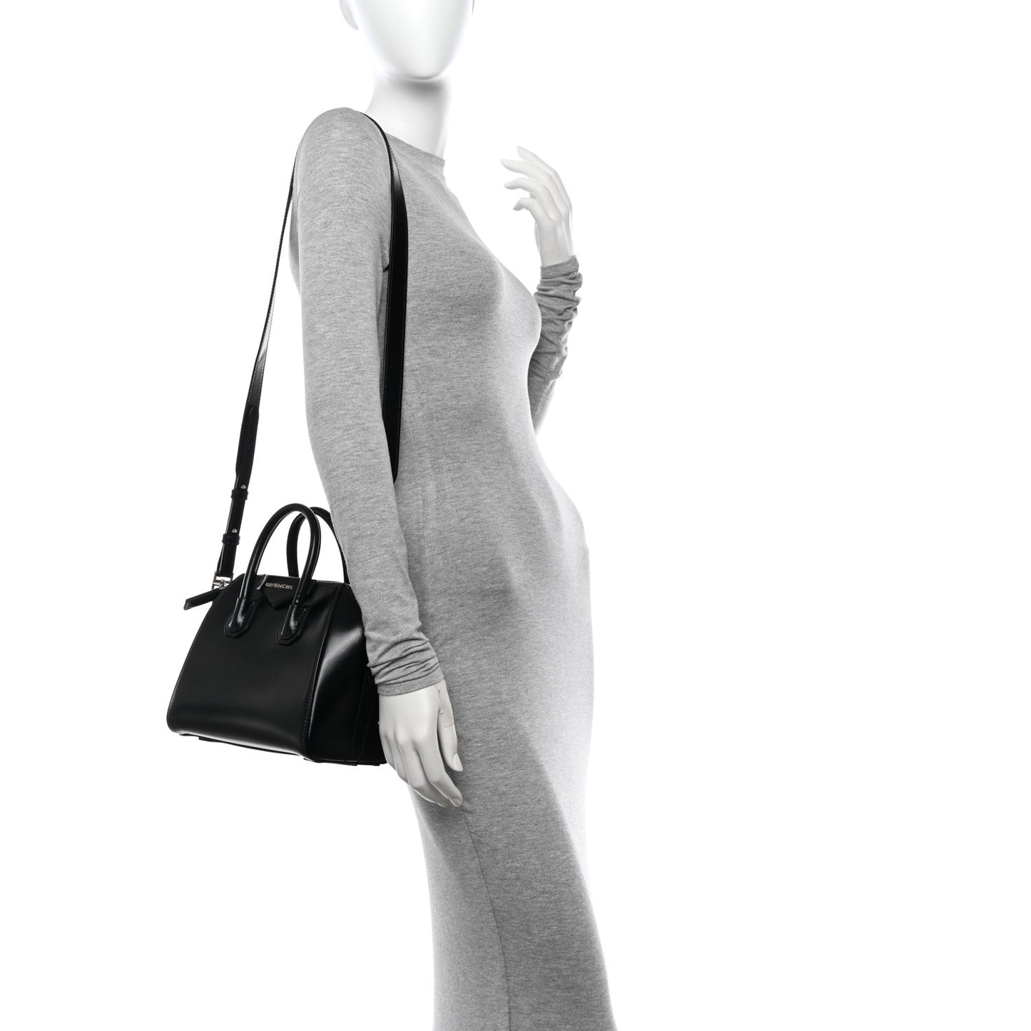 Shiny Lord Calfskin Mini Antigona Black