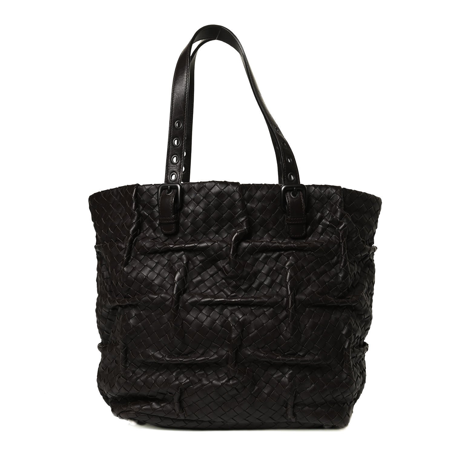 Bottega Veneta Nappa Intrecciato Pleated Tote Ebano 1 of 14