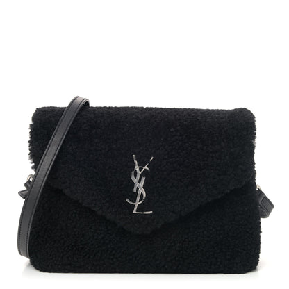 Saint Laurent Shearling Toy Loulou Shoulder Bag Black 1 of 4