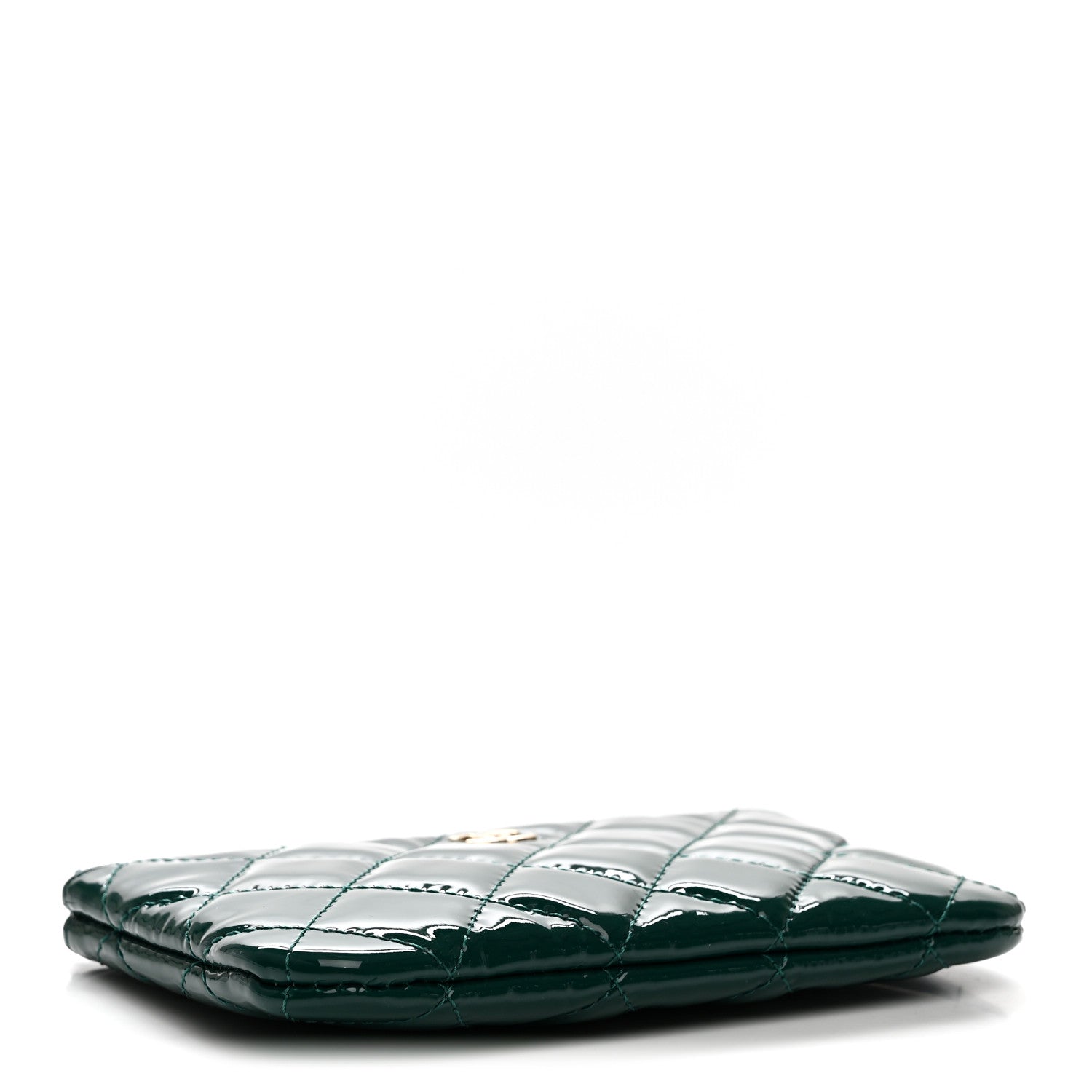 Chanel Patent Quilted Small Cosmetic Case Green 4 of 8