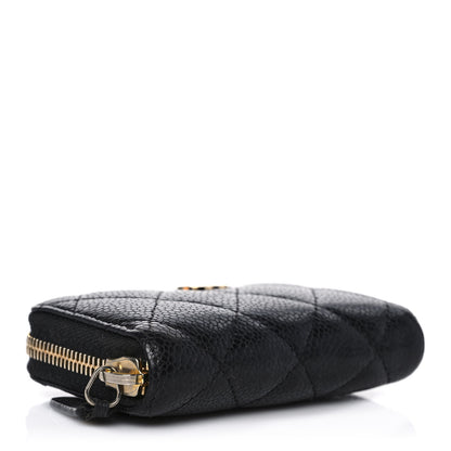 Chanel Caviar Quilted Zip Coin Purse Black 4 of 12