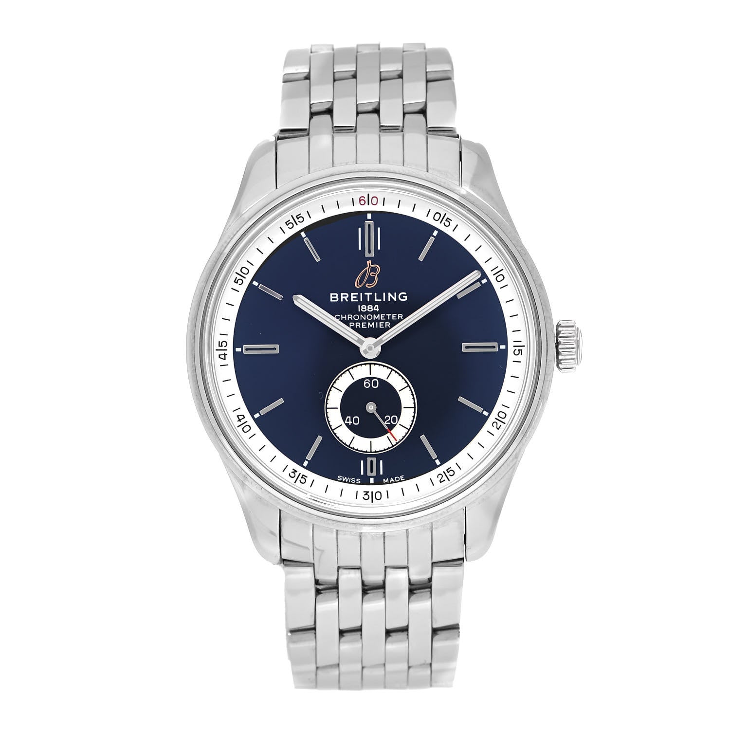 Breitling Stainless Steel 40mm Premier Automatic Watch Blue A37340 2 of 5