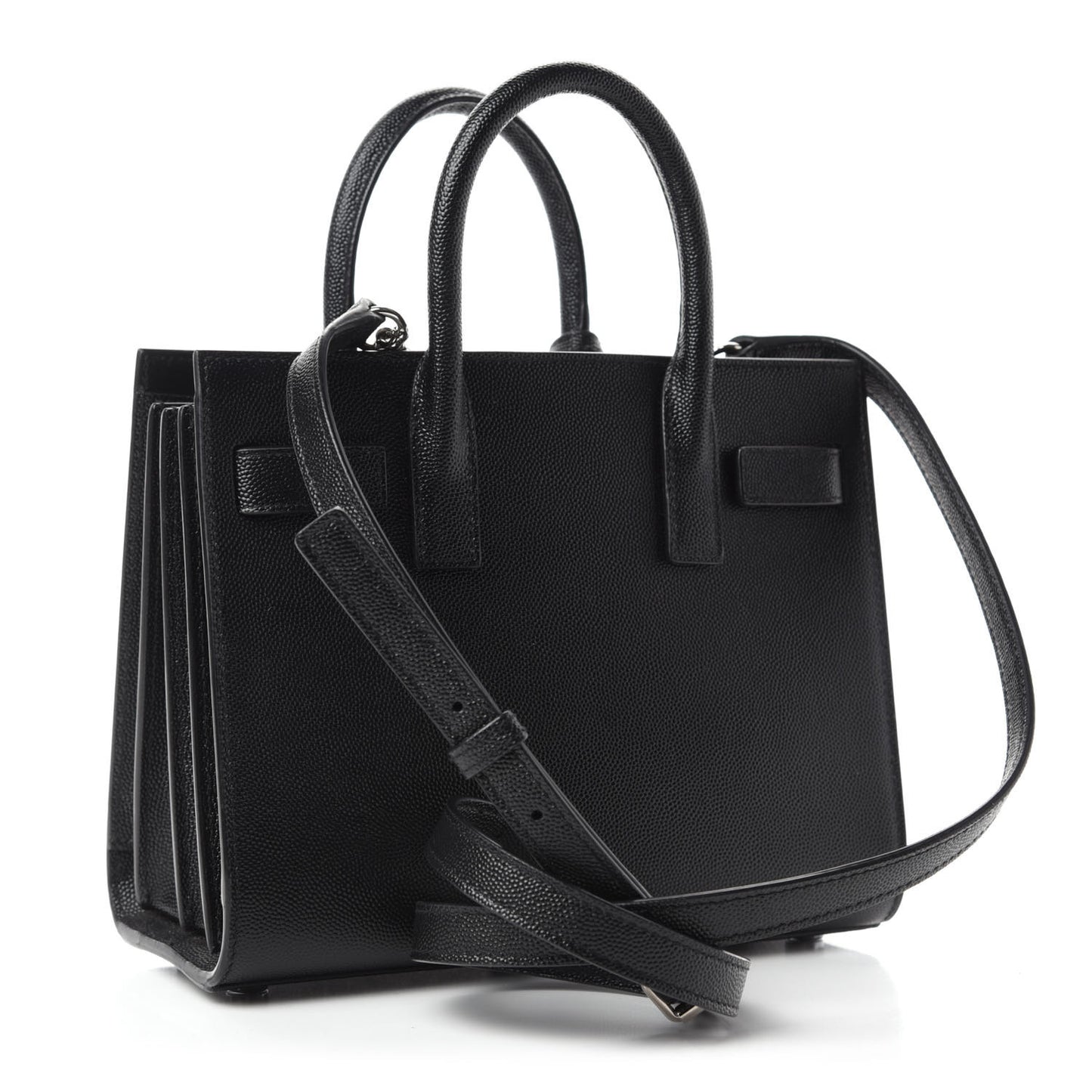 Grained Calfskin Nano Sac De Jour Black