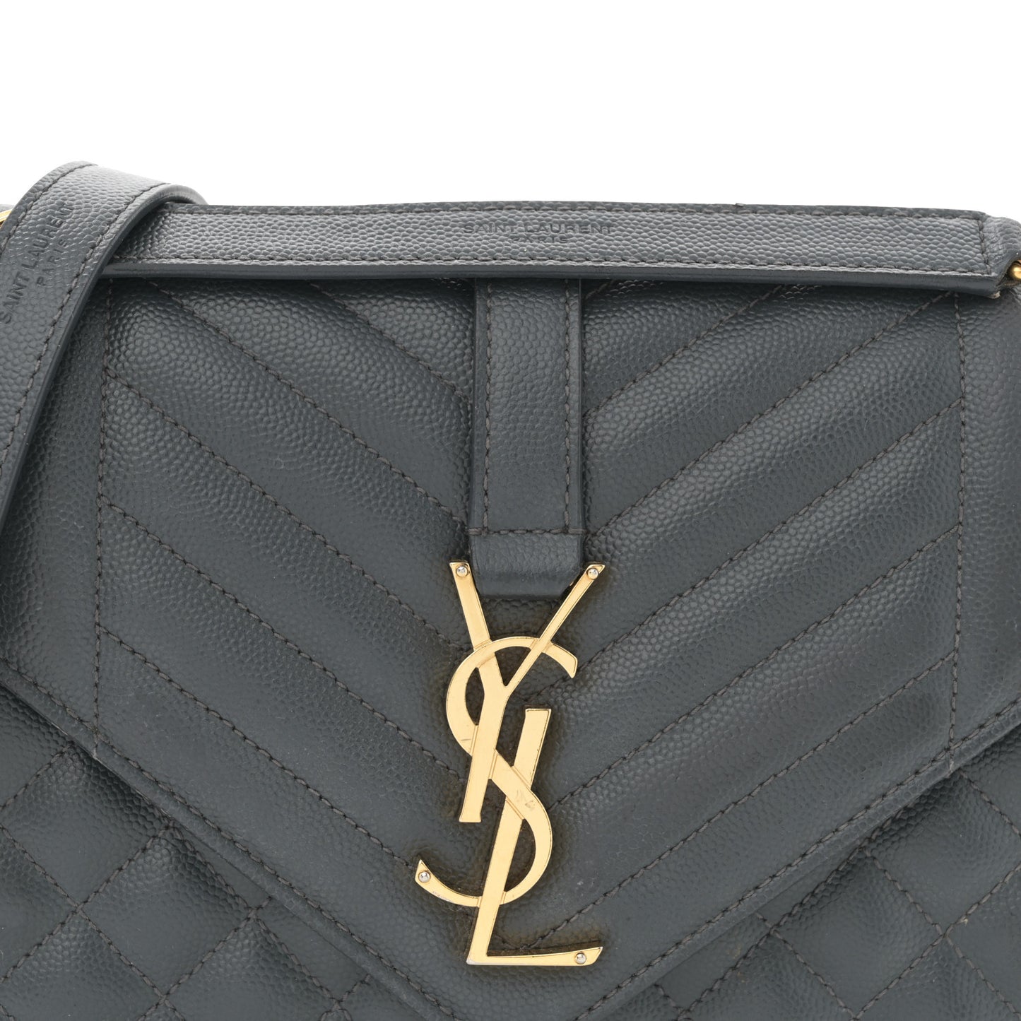 Grain De Poudre Textured Mixed Matelasse Triquilt Medium Monogram Satchel Dark Tea