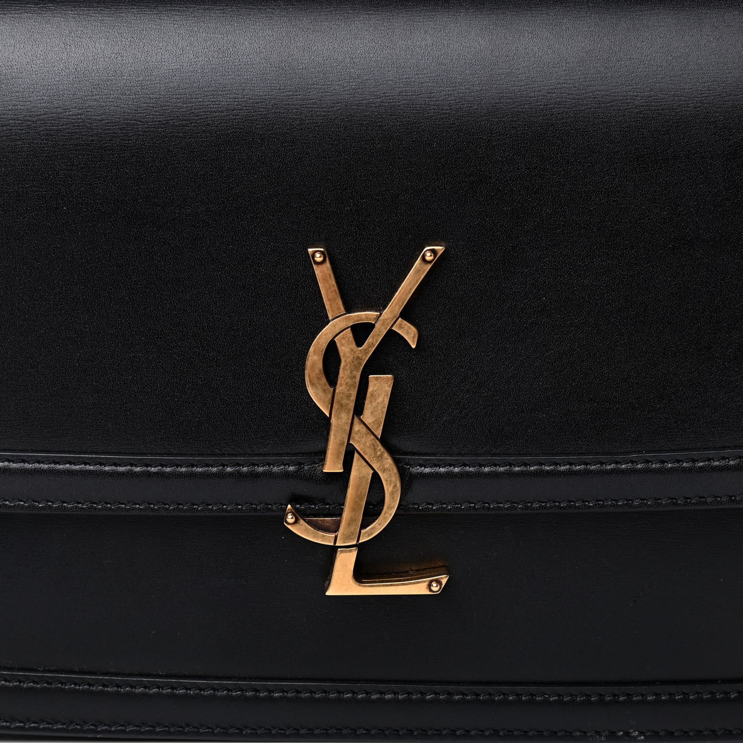 Saint Laurent Box Calfskin Monogram Medium Solferino Satchel Black 10 of 11