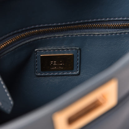 Fendi Nappa Mini Peekaboo Iconic Satchel Blue 8 of 11