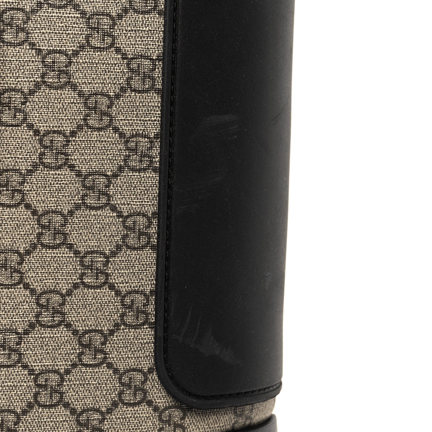 Gucci GG Supreme Monogram Textured Dollar Calfskin Web Large Savoy Trolley Suitcase Beige Ebony 12 of 12