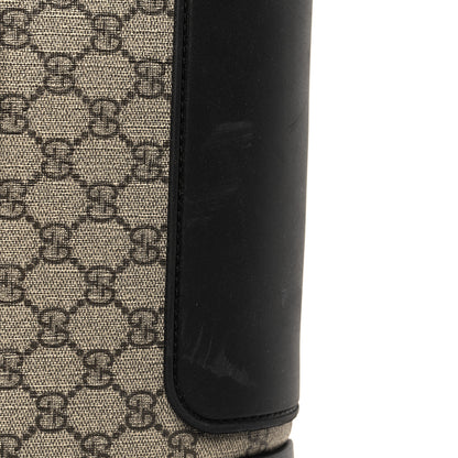 Gucci GG Supreme Monogram Textured Dollar Calfskin Web Large Savoy Trolley Suitcase Beige Ebony 12 of 12
