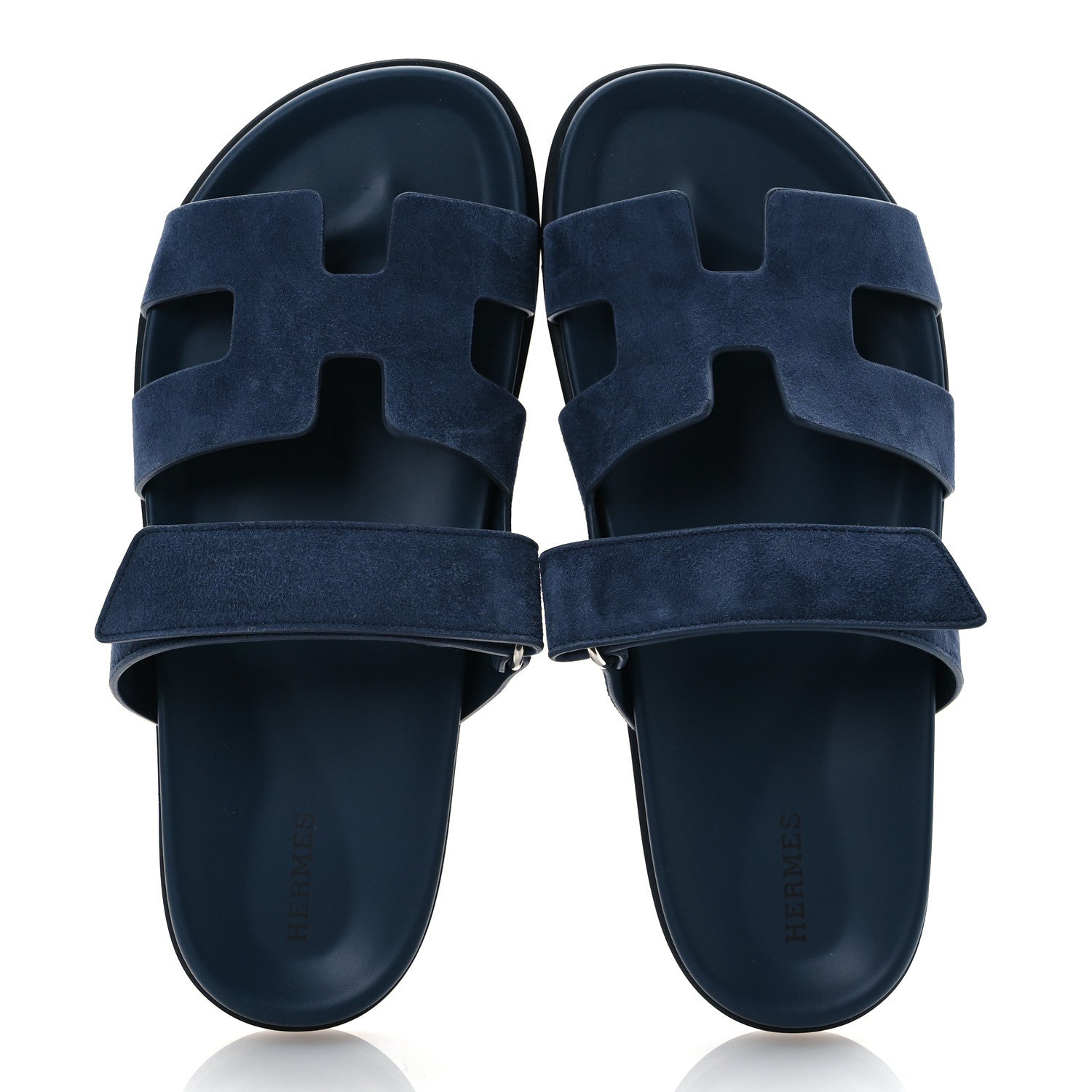 Hermes Suede Goatskin Womens Chypre Sandals 40.5 Bleu Celeste 2 of 11