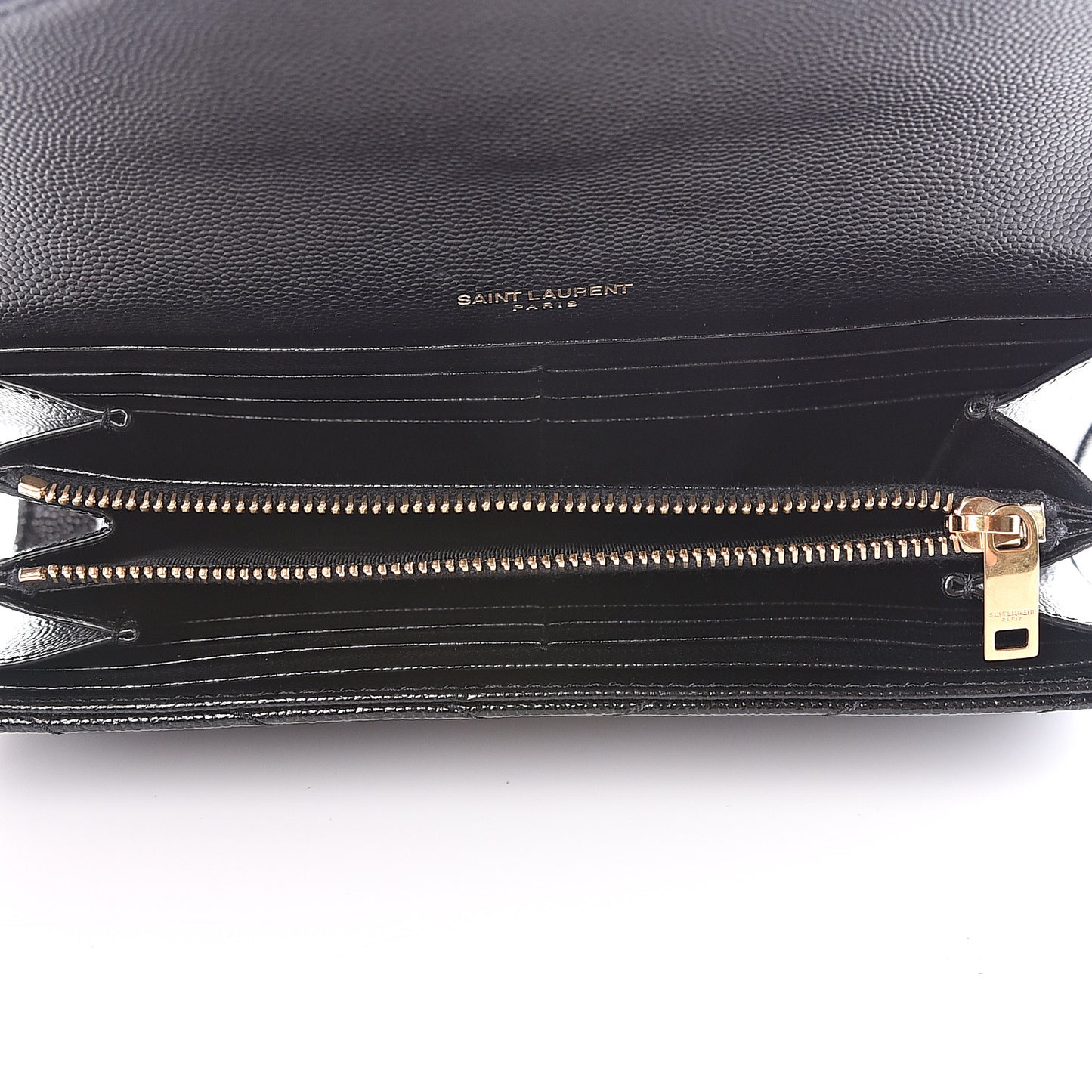 Grain De Poudre Matelasse Chevron Monogram Flap Wallet Black