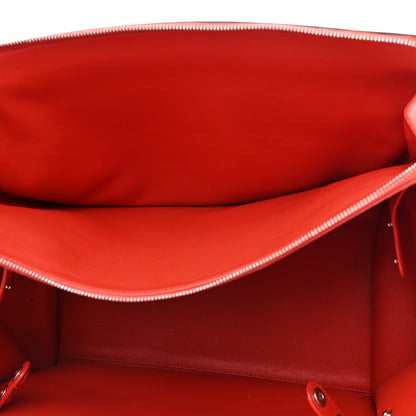 Celine Drummed Calfskin Suede Double Zip Trapeze Vermillion 7 of 19