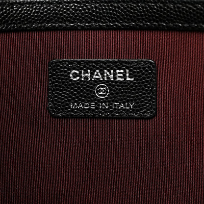 Chanel Caviar Chevron Quilted Large Cosmetic Case Black 6 of 7