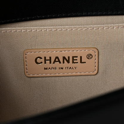Chanel Lambskin Quilted Medium Chain Detail Boy Flap Black 9 of 13