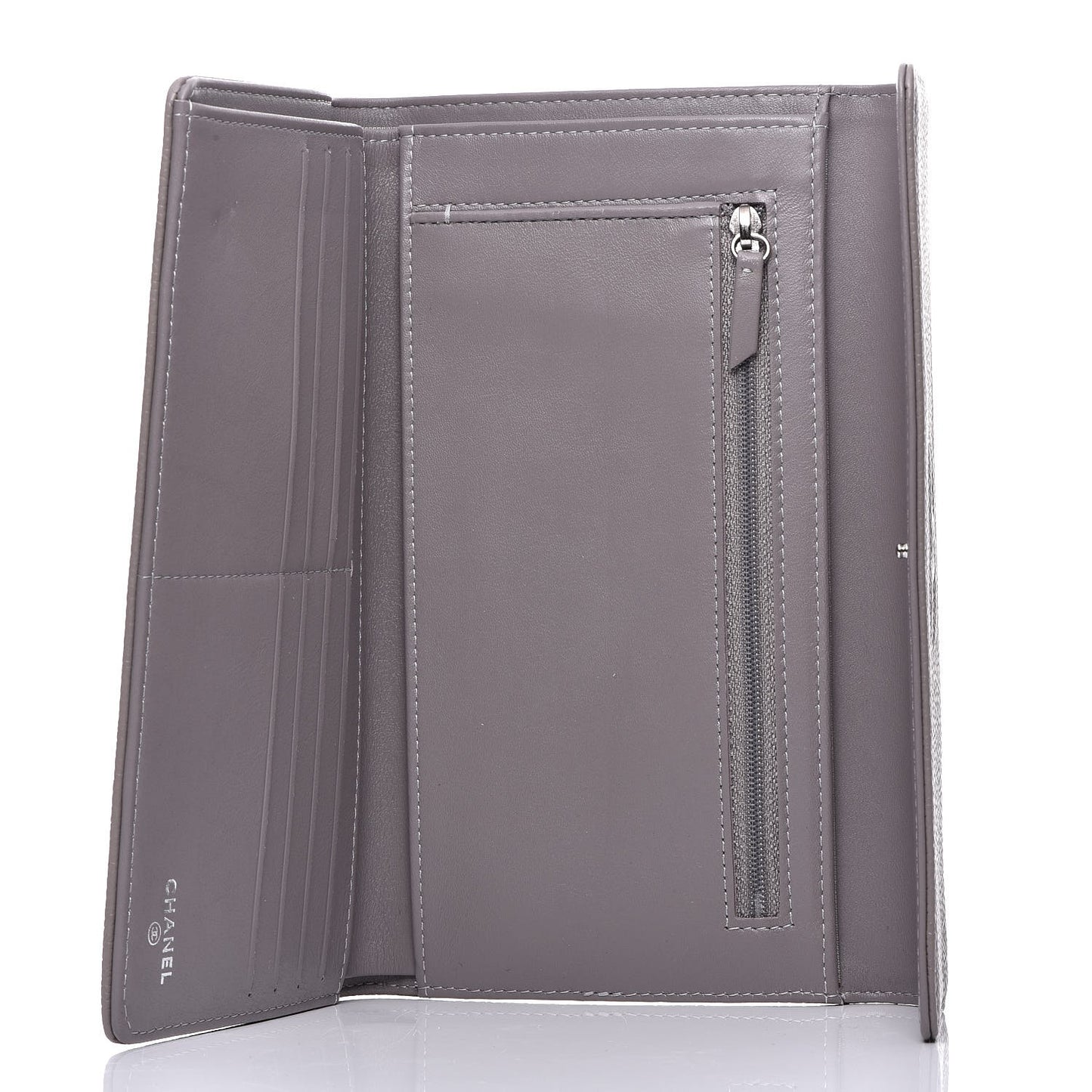 Caviar Timeless CC Large Flap Wallet Grey