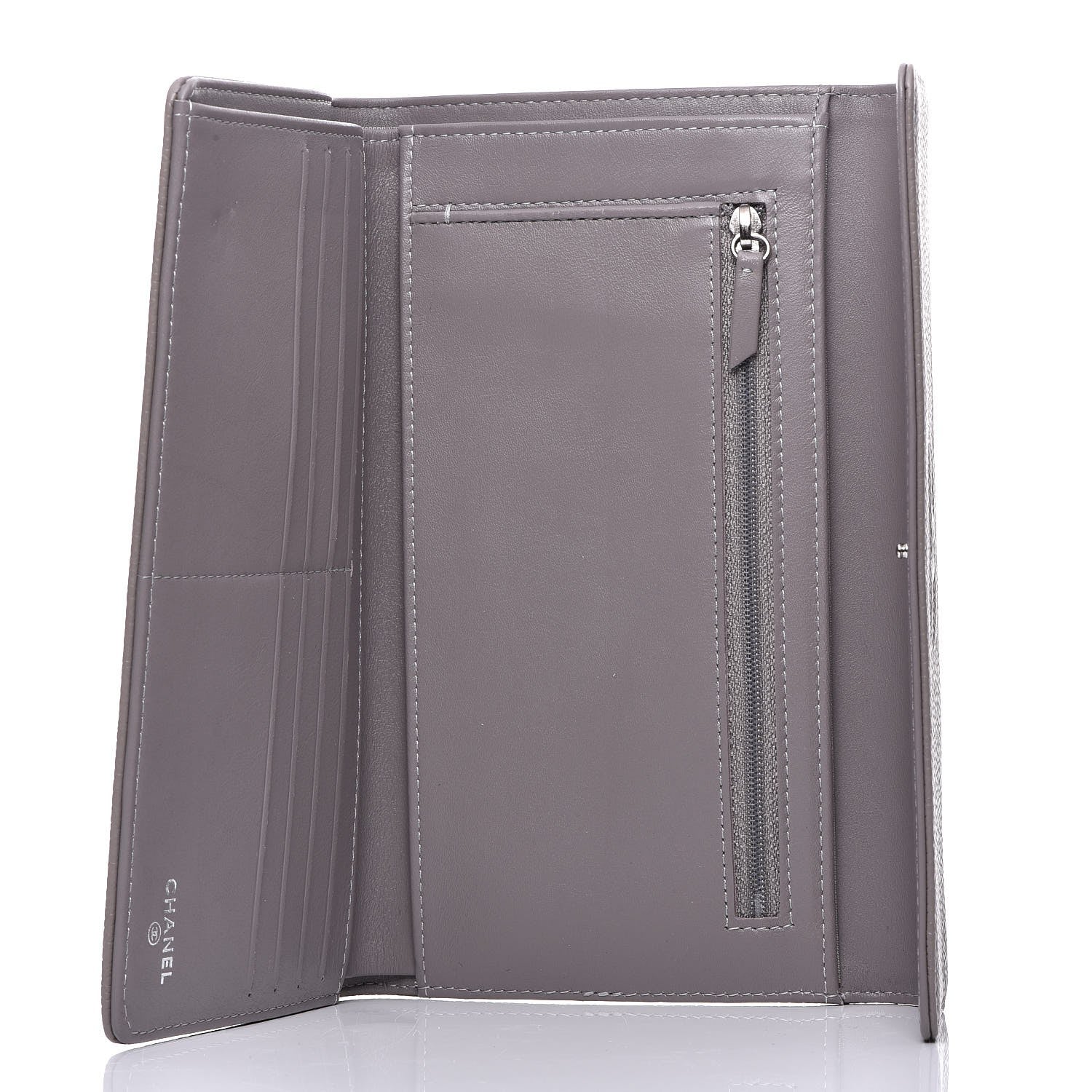 Chanel Caviar Timeless CC Large Flap Wallet Grey 5 of 9