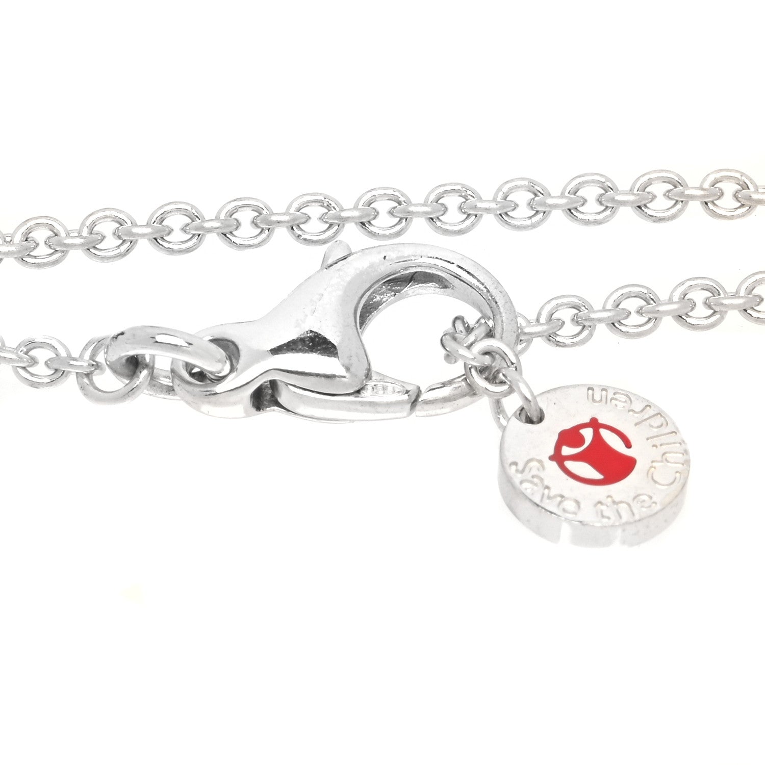Bulgari Sterling Silver Ceramic Save The Children Pendant Necklace 4 of 7
