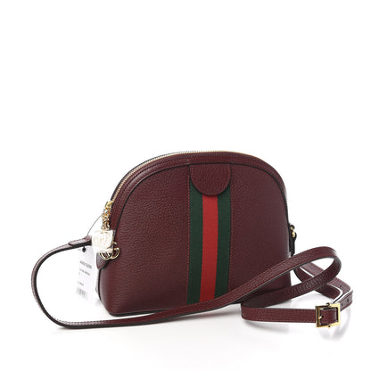Gucci Textured Calfskin Web Small Ophidia Dome Shoulder Bag Vintage Bordeaux 3 of 10