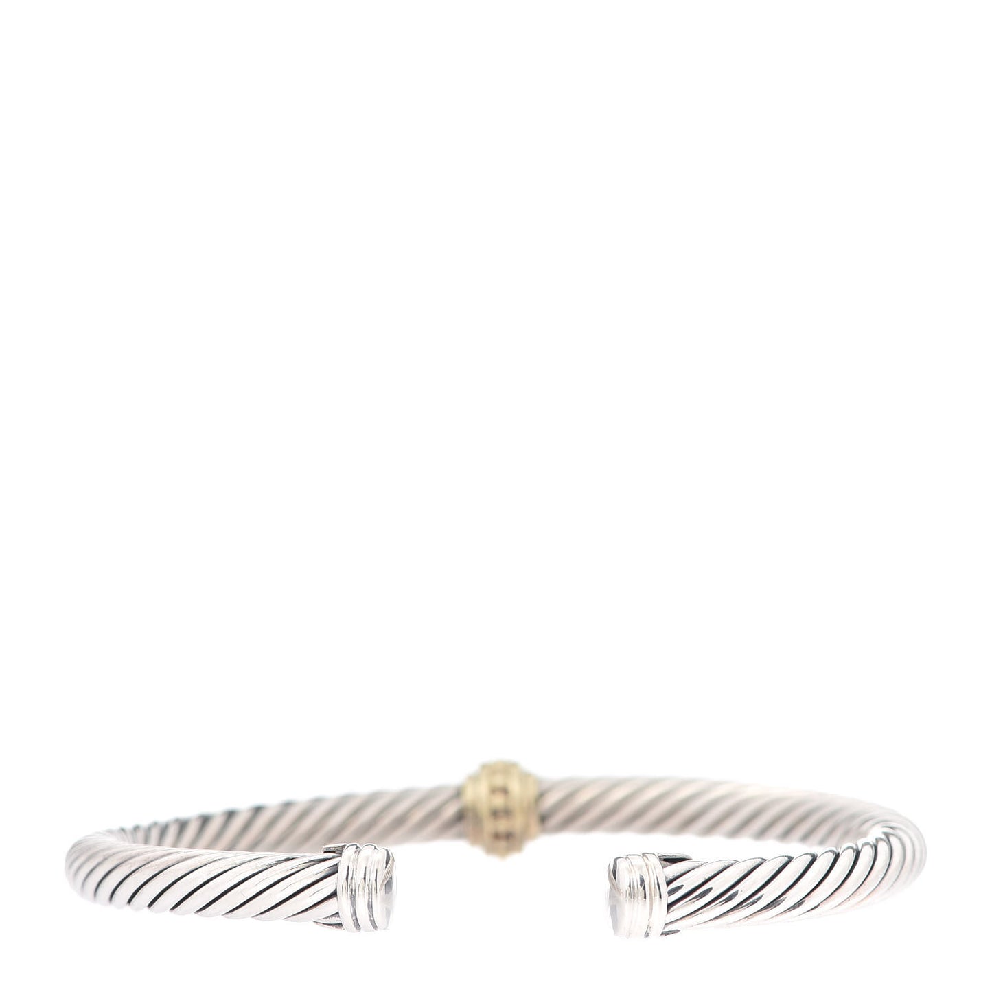 Sterling Silver 14K Yellow Gold 5mm Station Cable Bracelet