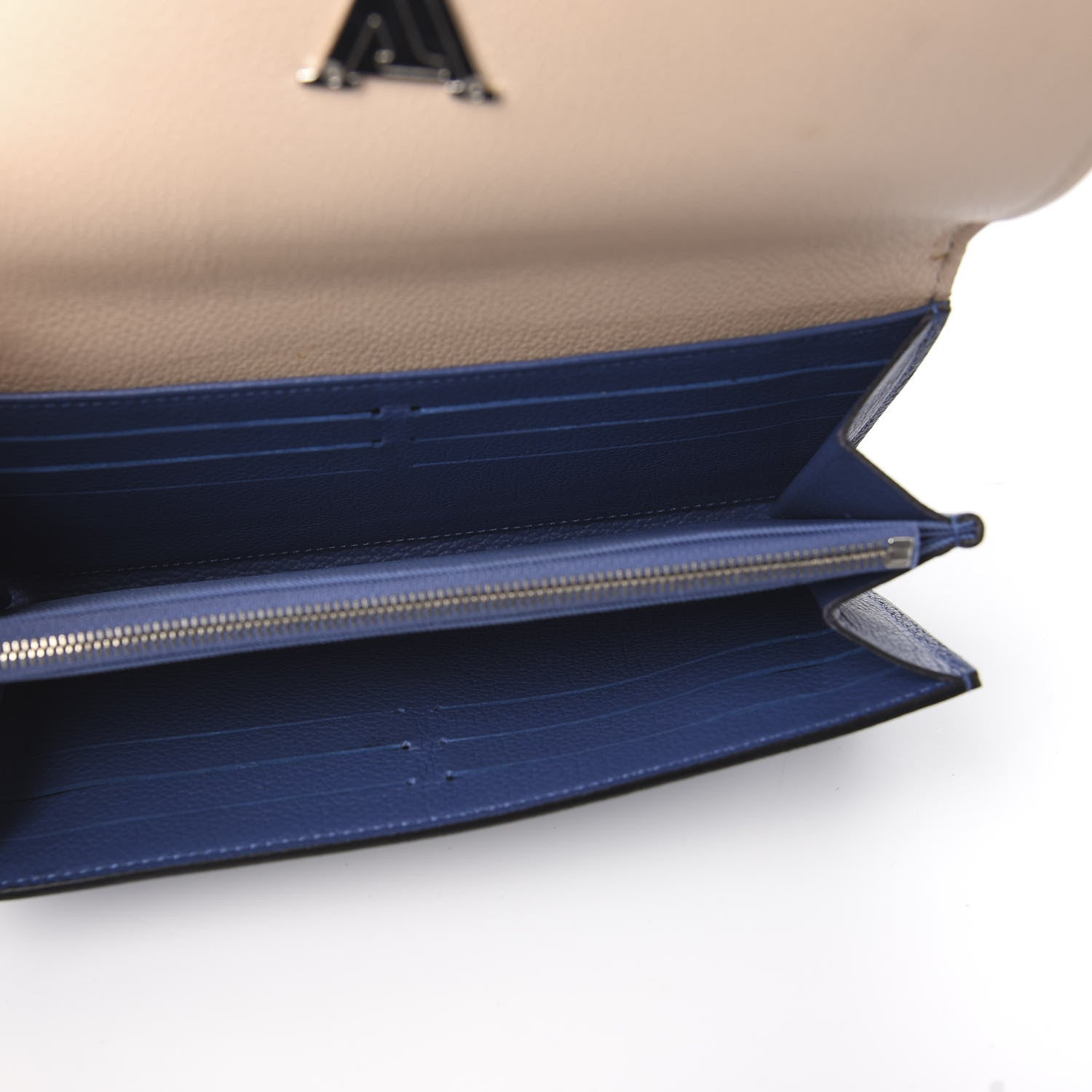 Louis Vuitton Calfskin Lockme II Wallet Vanille Denim 4 of 7
