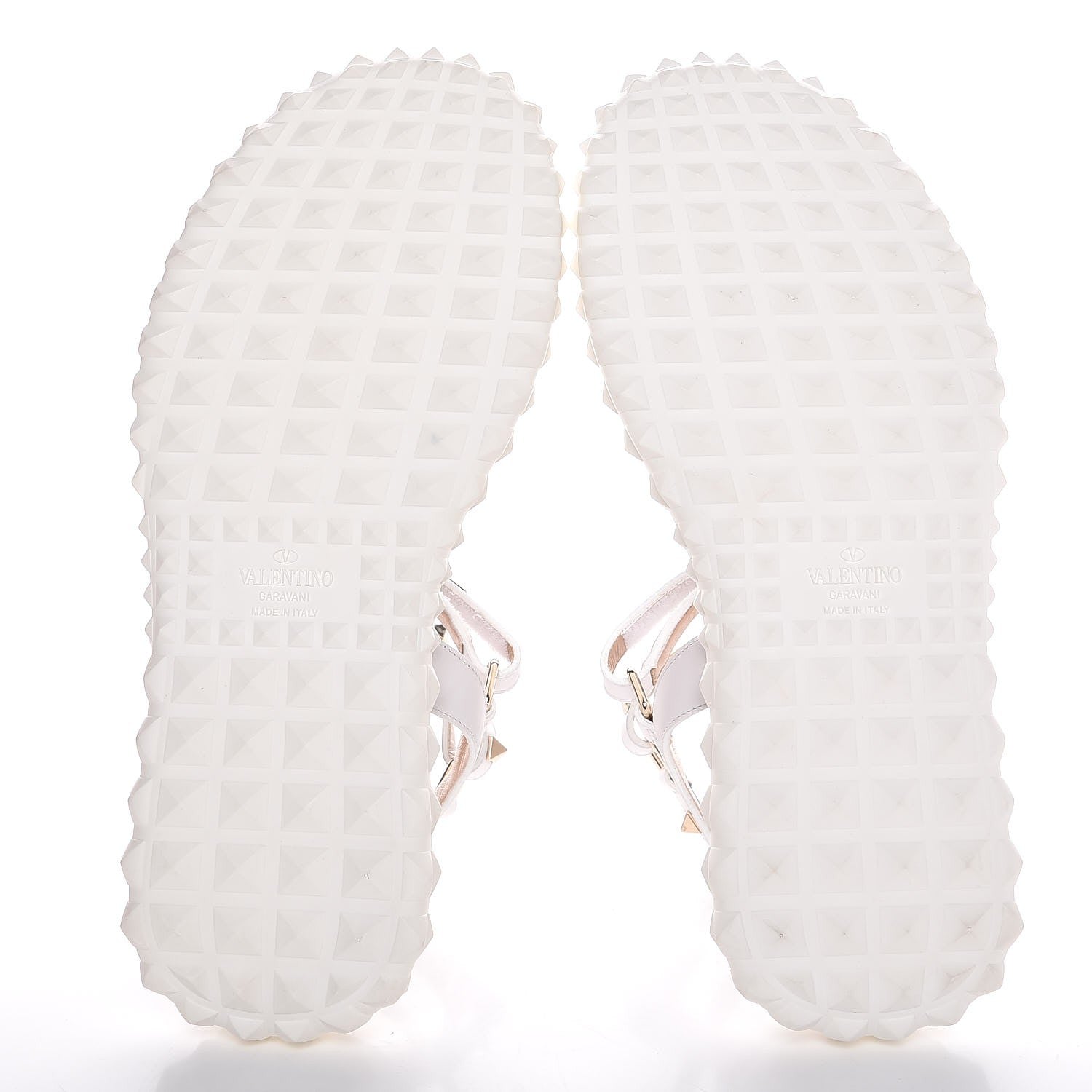Valentino Garavani Calfskin Rockstud Gladiator Sandals 38 White 5 of 7