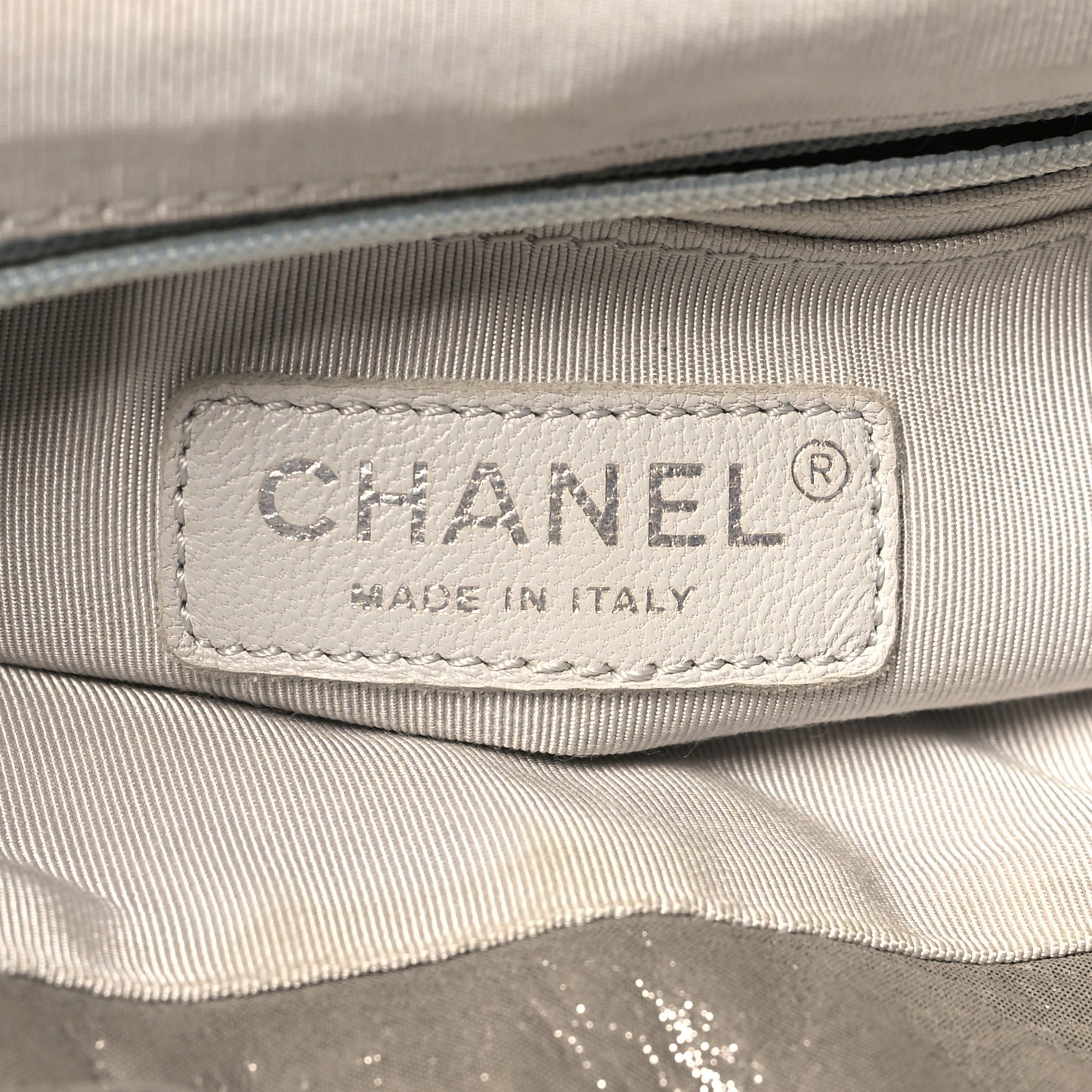 Iridescent Calfskin Chevron Quilted Small Urban Spirit Backpack Silver