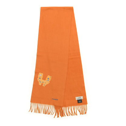 Hermes Cashmere Space University Muffler Orange 2 of 4