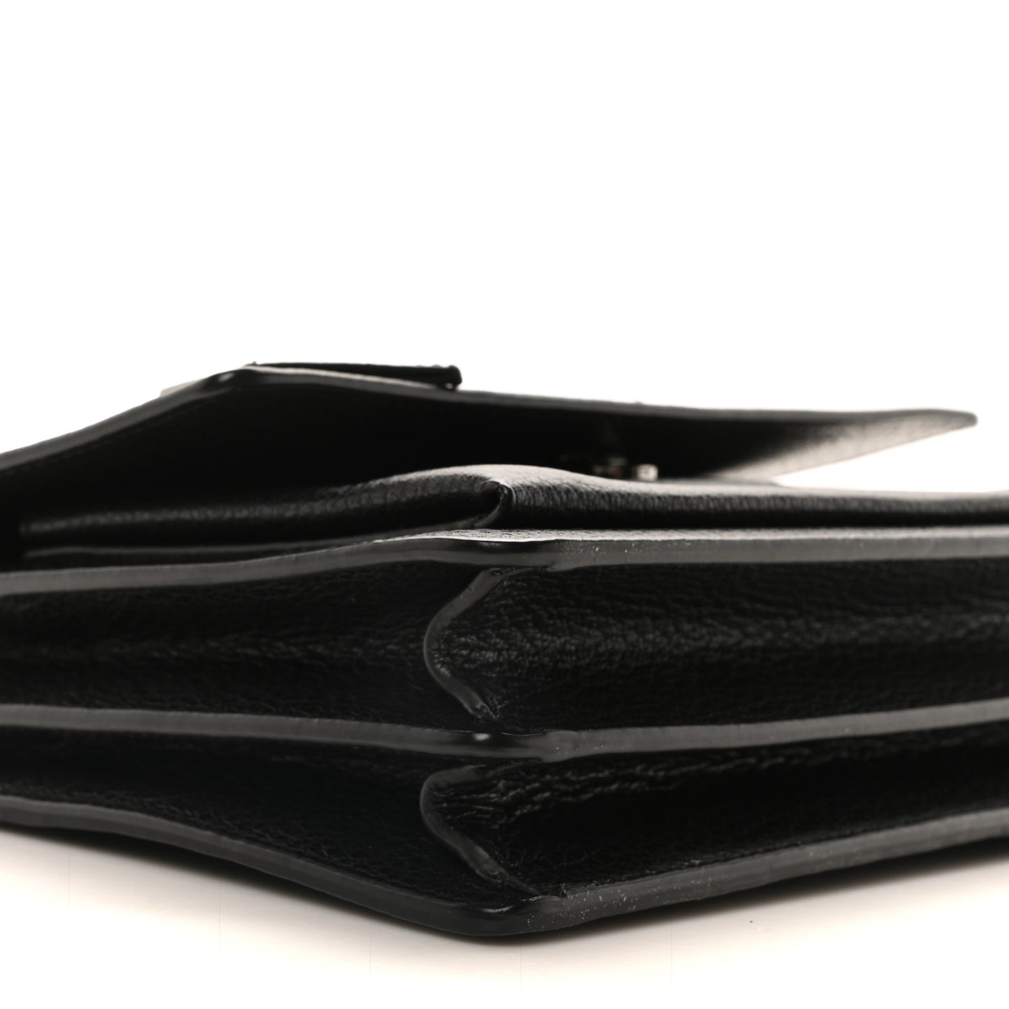 Grained Calfskin Medium Monogram Sunset Satchel Black
