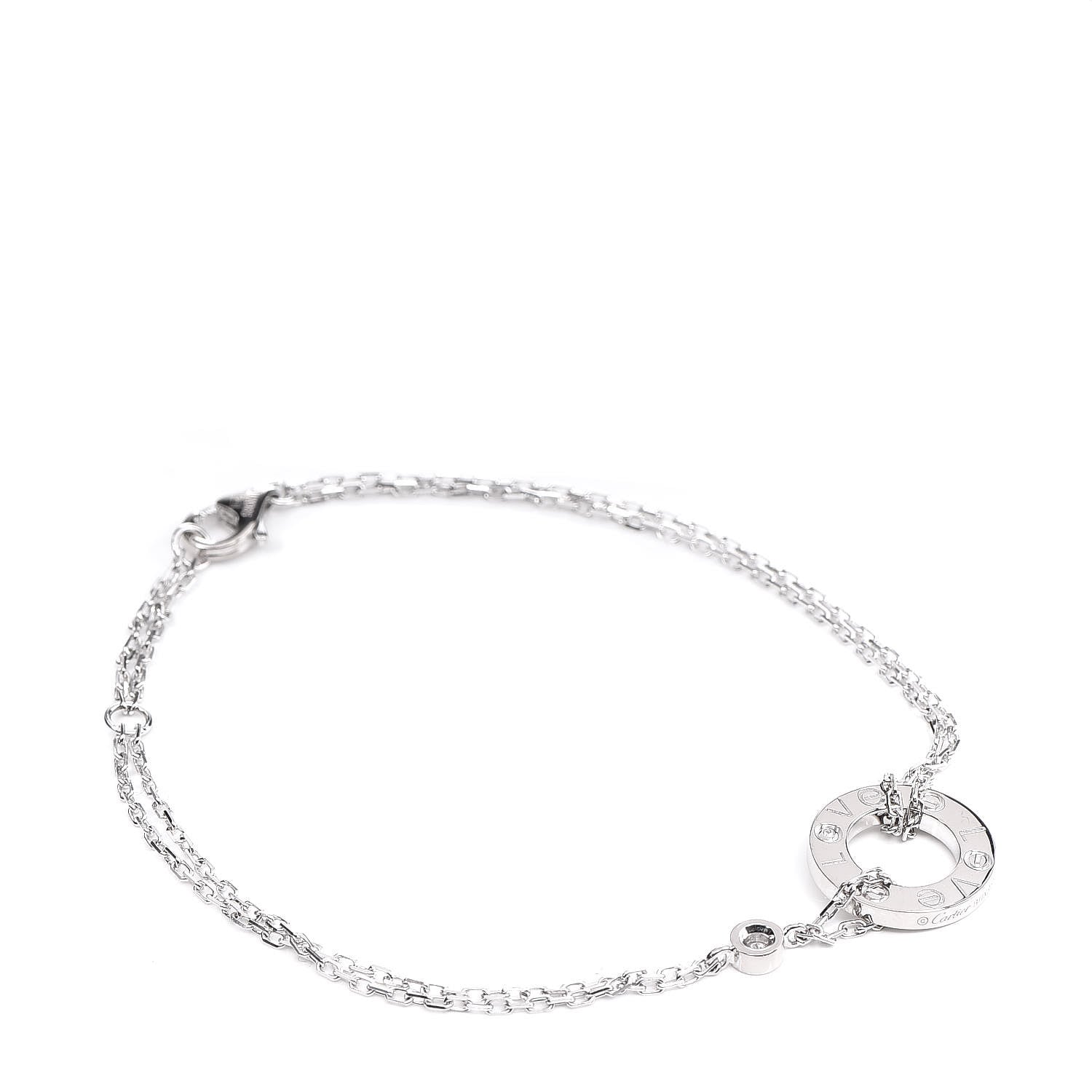 Cartier 18K White Gold Diamond LOVE Bracelet 1 of 6