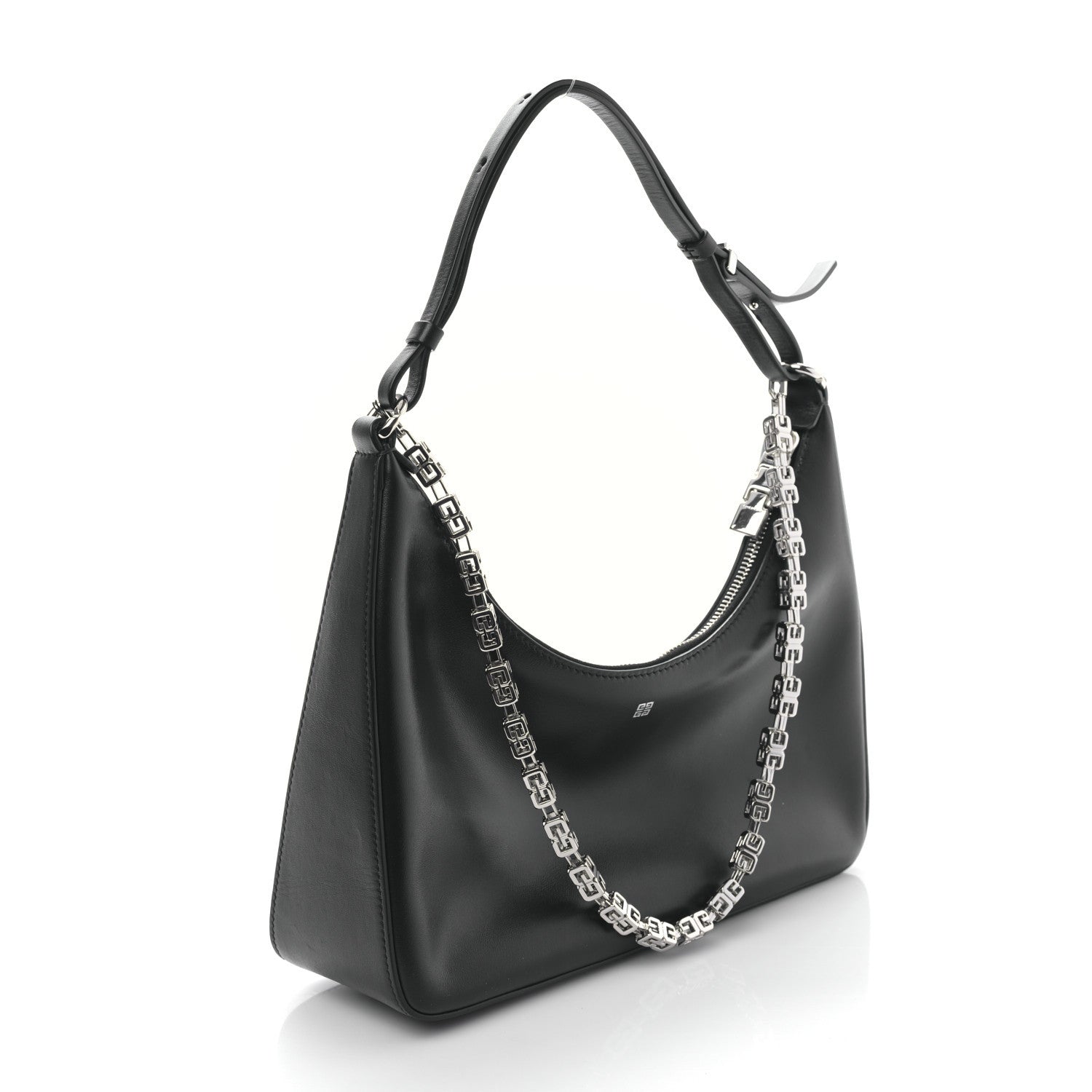 Givenchy Smooth Calfskin Small Moon Cut Out Shoulder Bag Black 3 of 9