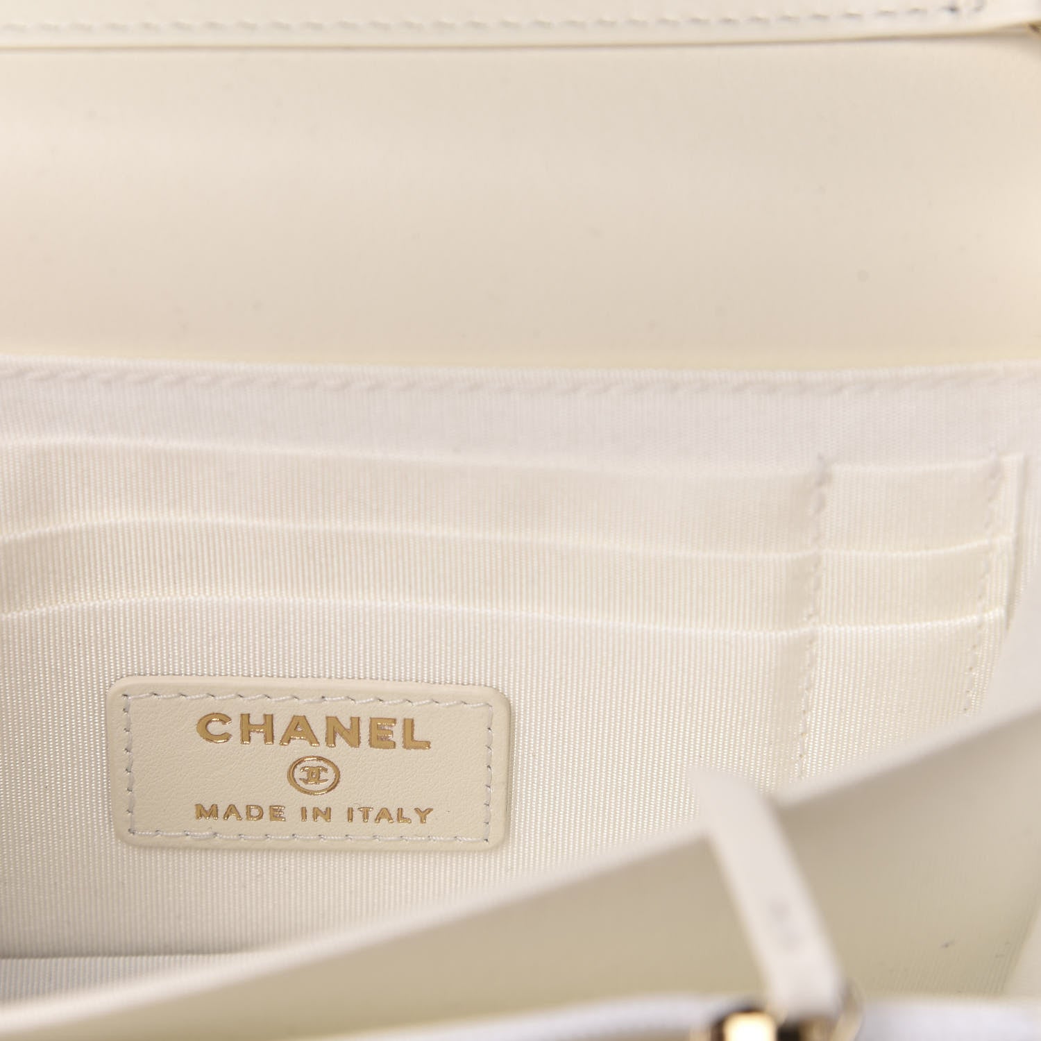 Chanel Calfskin Quilted CC Pearl Mini Wallet On Chain Flap White 8 of 13