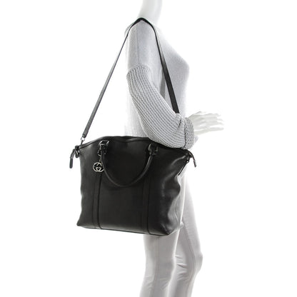 Gucci Calfskin Medium GG Charm Convertible Dome Satchel Dark Brown 2 of 7