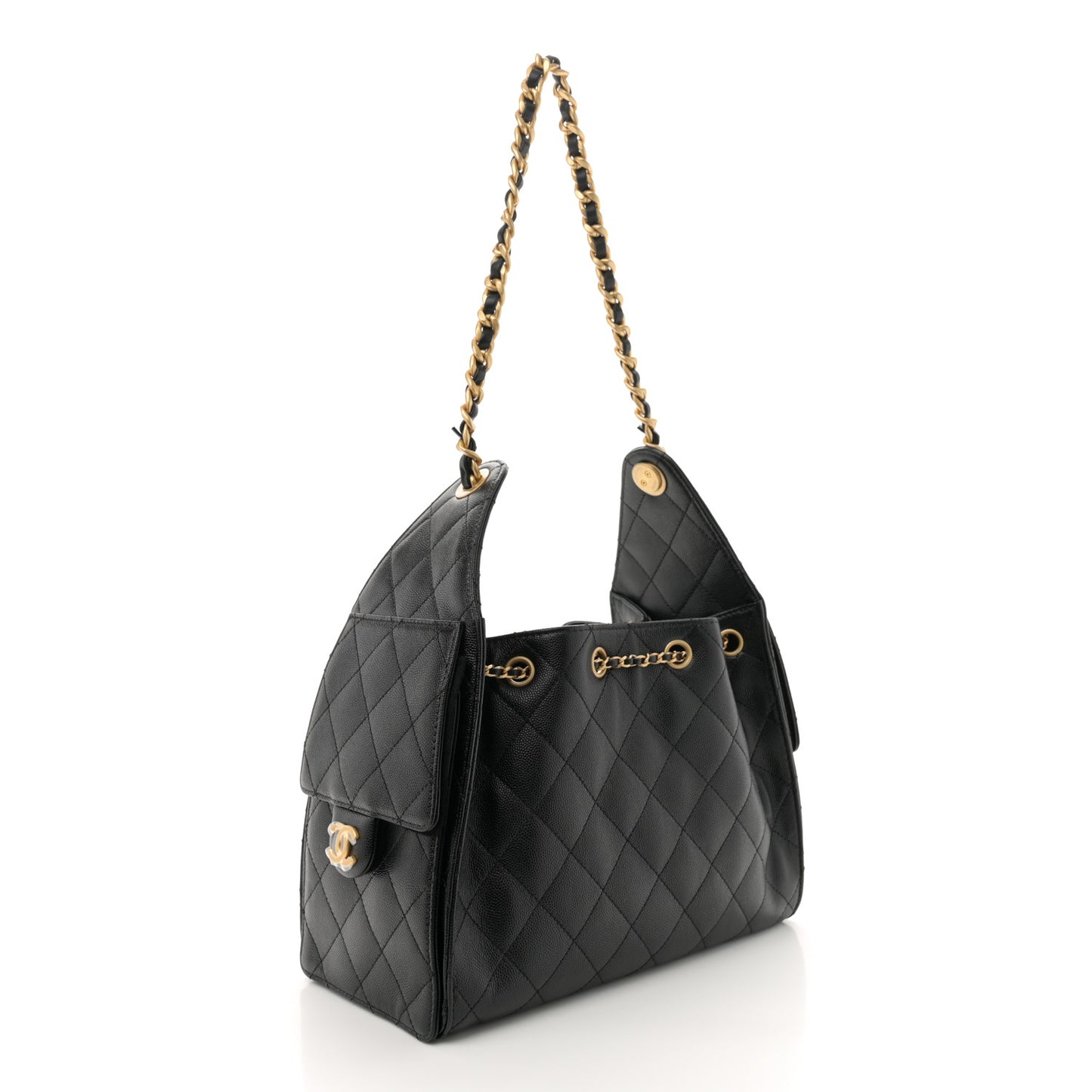 Caviar Quilted Small Chanel 25 Handbag Black