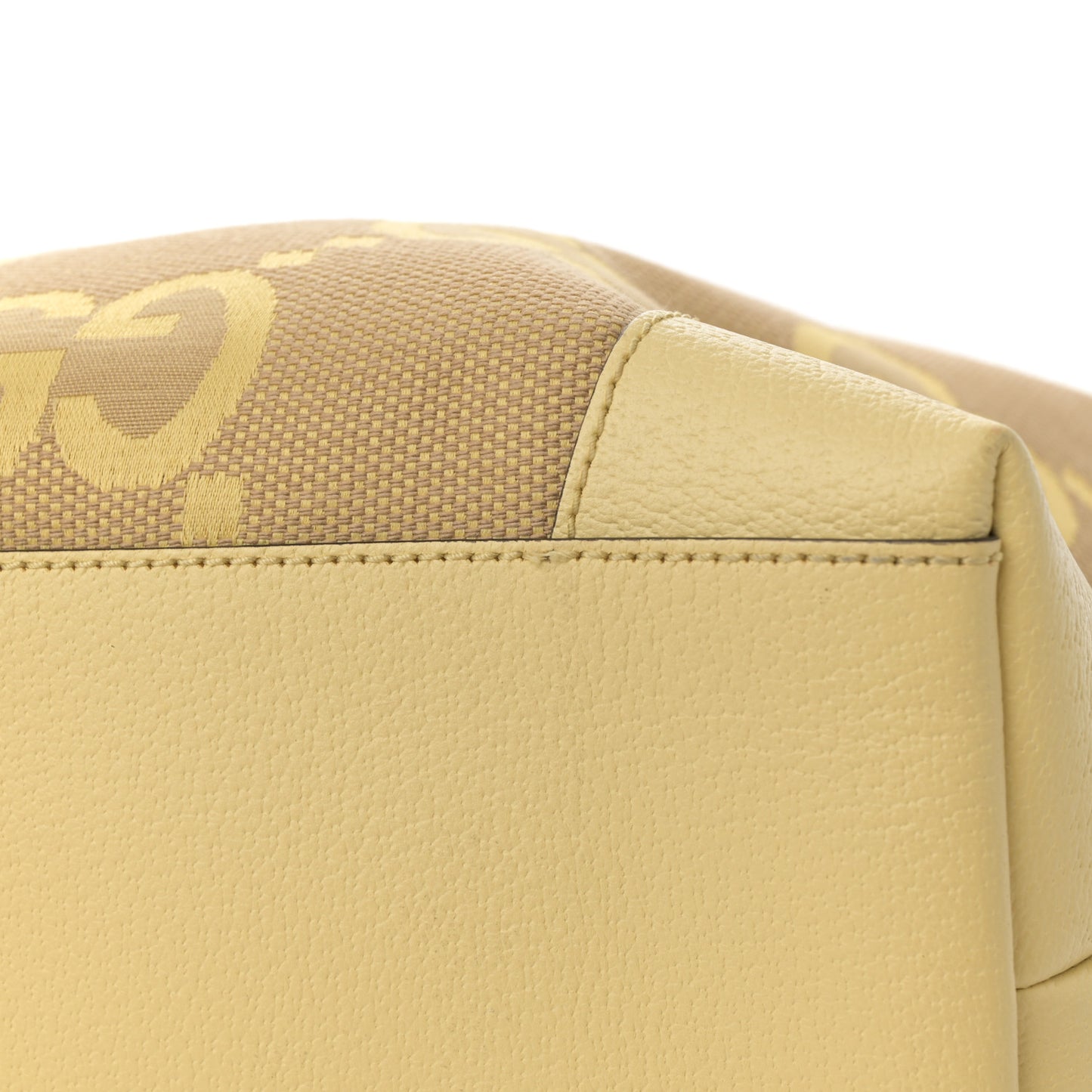 Monogram Jumbo GG Textured Dollar Calfskin Medium Ophidia Shopping Tote Beige Yellow
